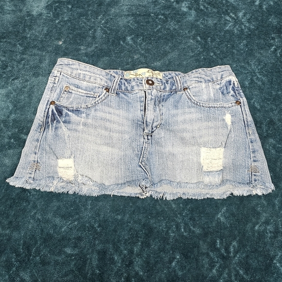 Celebrity Pink Dresses & Skirts - Celebrity Pink Distressed Denim Skirt size 5 (Juniors)